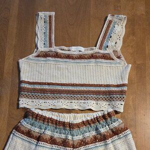 Rebellion crochet crop top and shorts - S